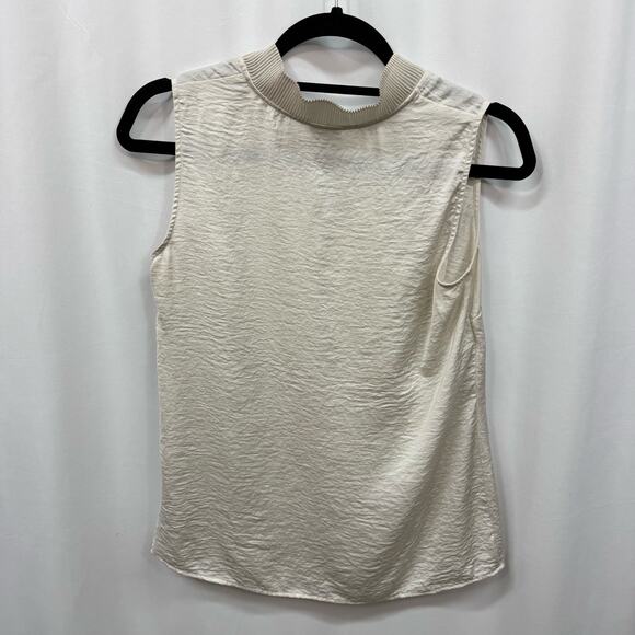 Cabi 4177 Snapshot Top Beige Gray Sleeveless Collar Detail Blouse XS - Picture 4 of 5